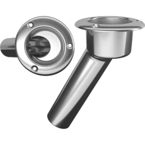 Mate Series Stainless Steel 30&deg; Rod & Cup Holder - Open - Round Top