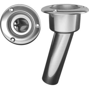 Mate Series Stainless Steel 15&deg; Rod & Cup Holder - Open - Round Top