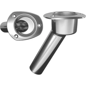 Mate Series Stainless Steel 30&deg; Rod & Cup Holder - Open - Oval Top