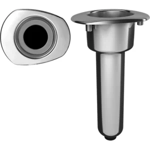 Mate Series Elite Screwless Stainless Steel 0&deg; Rod & Cup Holder - Drain - Oval Top