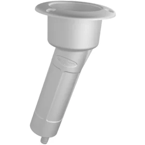 Mate Series Plastic 15&deg; Rod & Cup Holder - Drain - Round Top - White