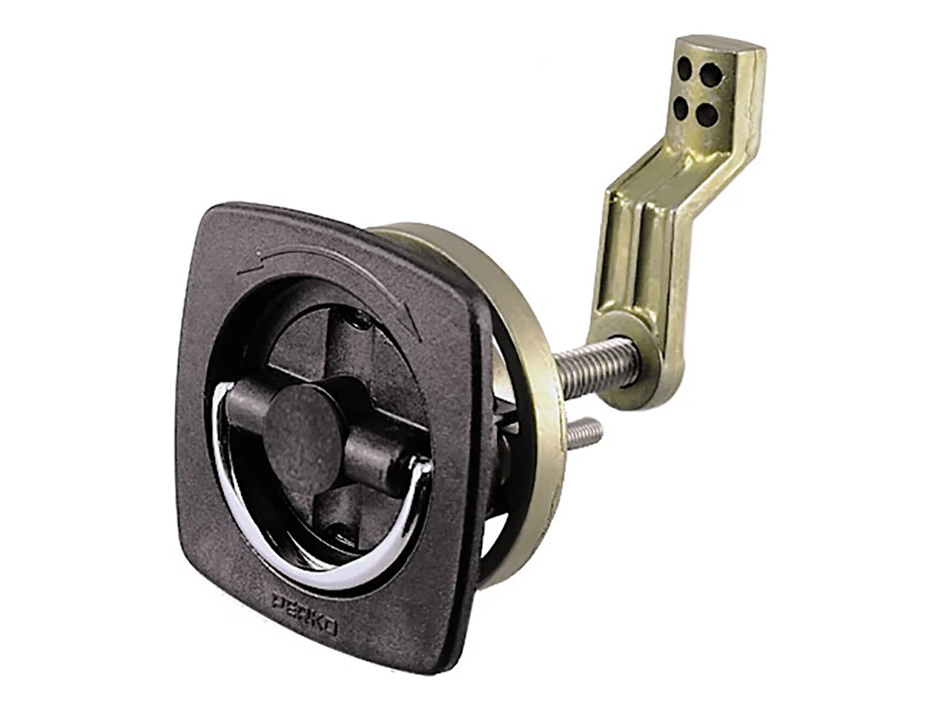 Perko Flush Latch - Non-Locking - 2.5" x 2.5" w/Offset Cam Bar & Flexible Polymer Strike