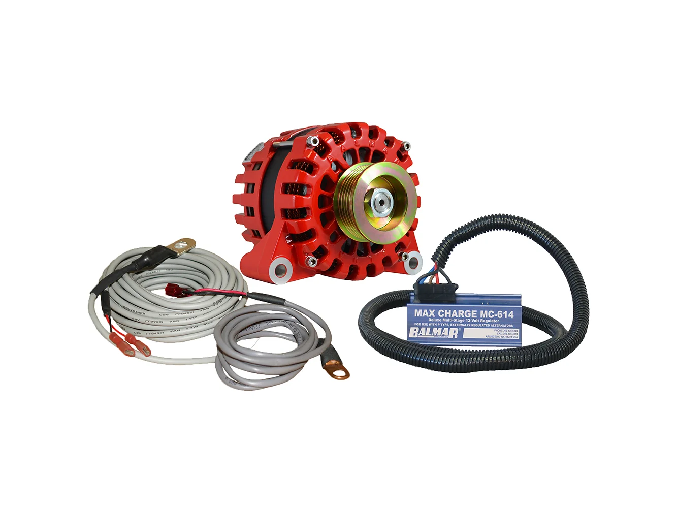 Balmar Alternator Vortec K6 Serpentine Pulley Regulator & Temp Sensor - 170A - 12V
