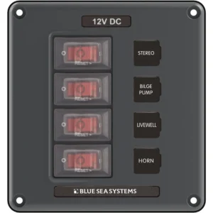 Blue Sea 4320 Circuit Breaker Switch Panel 4 Position - Gray