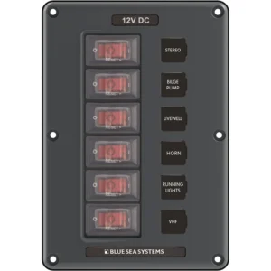 Blue Sea 4322 Circuit Breaker Switch Panel 6 Position - Gray