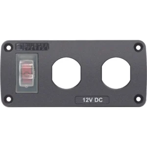Blue Sea 4364 Water Resistant USB Accessory Panel - 15A Circuit Breaker, 2x Blank Apertures