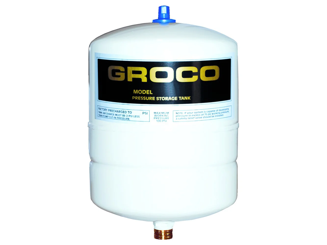 GROCO Pressure Storage Tank - 0.5 Gallon Drawdown