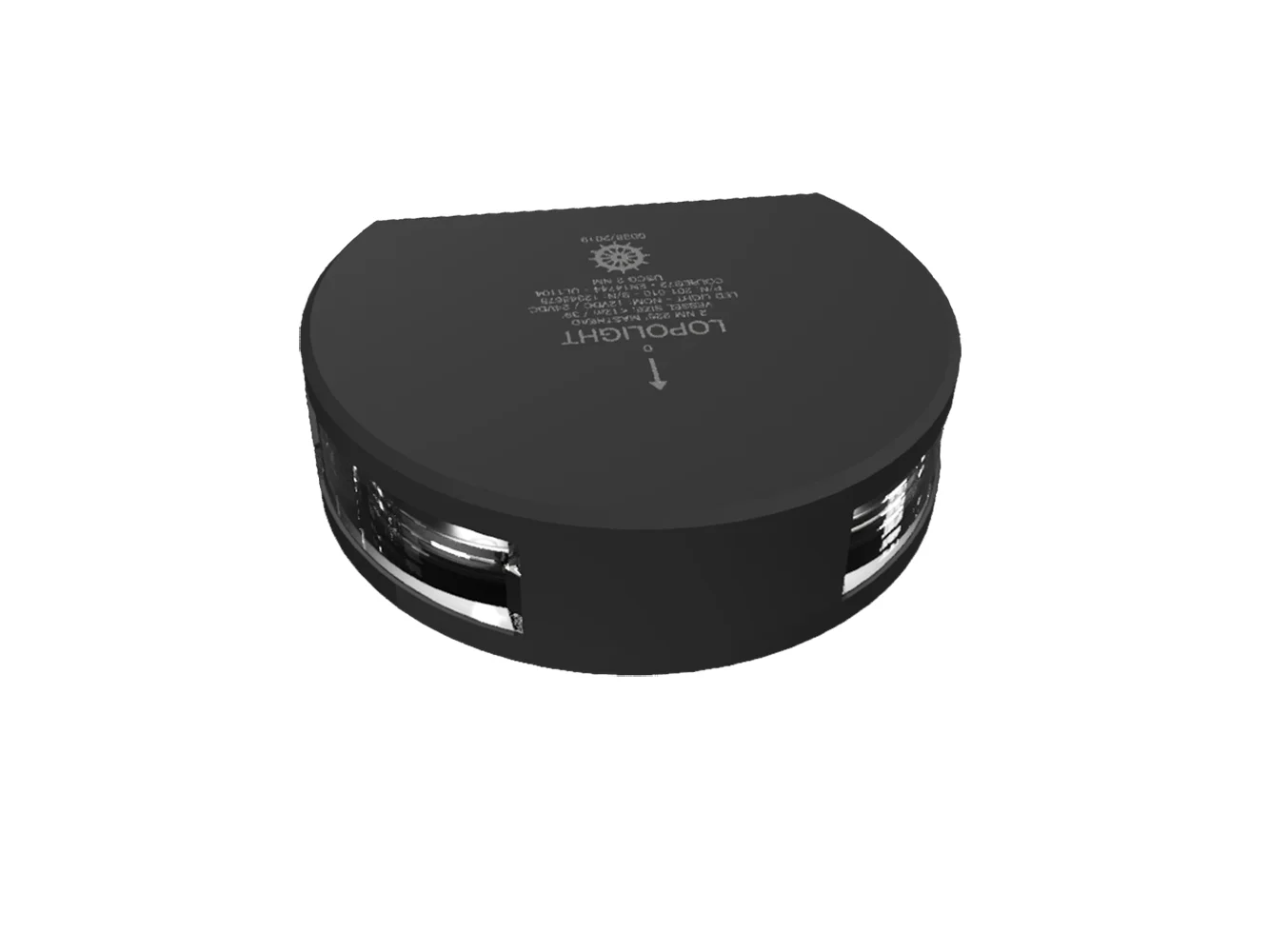 Lopolight Series 201-010 - Masthead Light - 2NM - Vertical Mount - White - Black Housing
