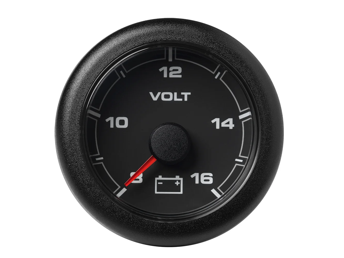 Veratron 52MM (2-1/16") OceanLink Battery Voltage Gauge - 8 to 16 V - Black Dial & Bezel