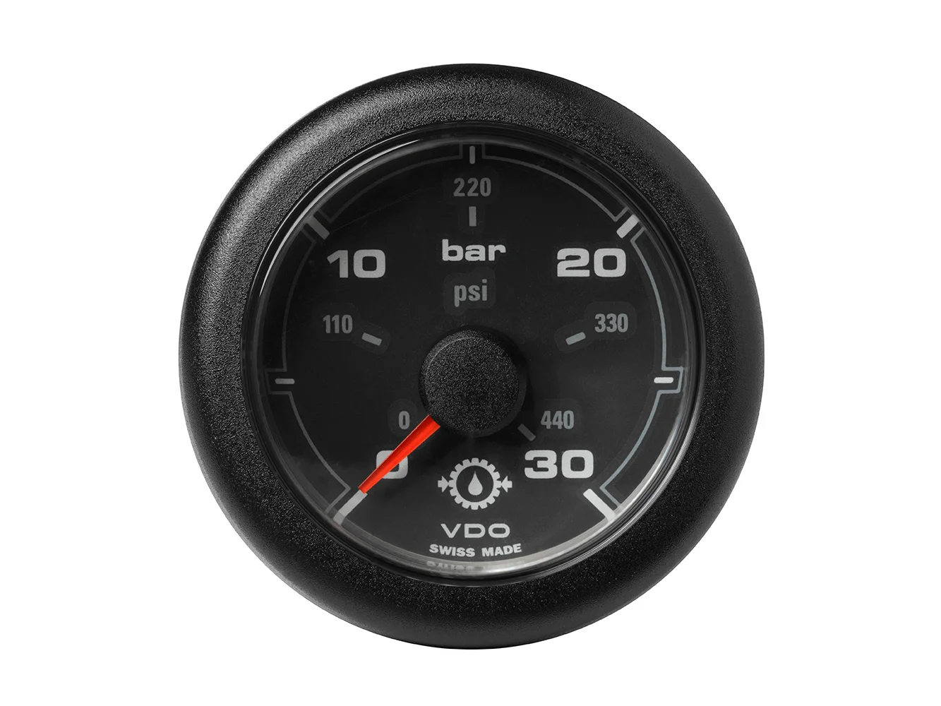 Veratron 52MM (2-1/16") OceanLink Transmission Oil Pressure Gauge - 30 Bar/440 PSI - Black Dial & Bezel