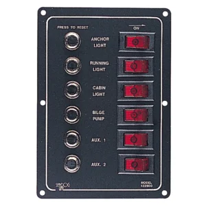 Sea-Dog Aluminum Circuit Breaker Panel - 6 Circuit