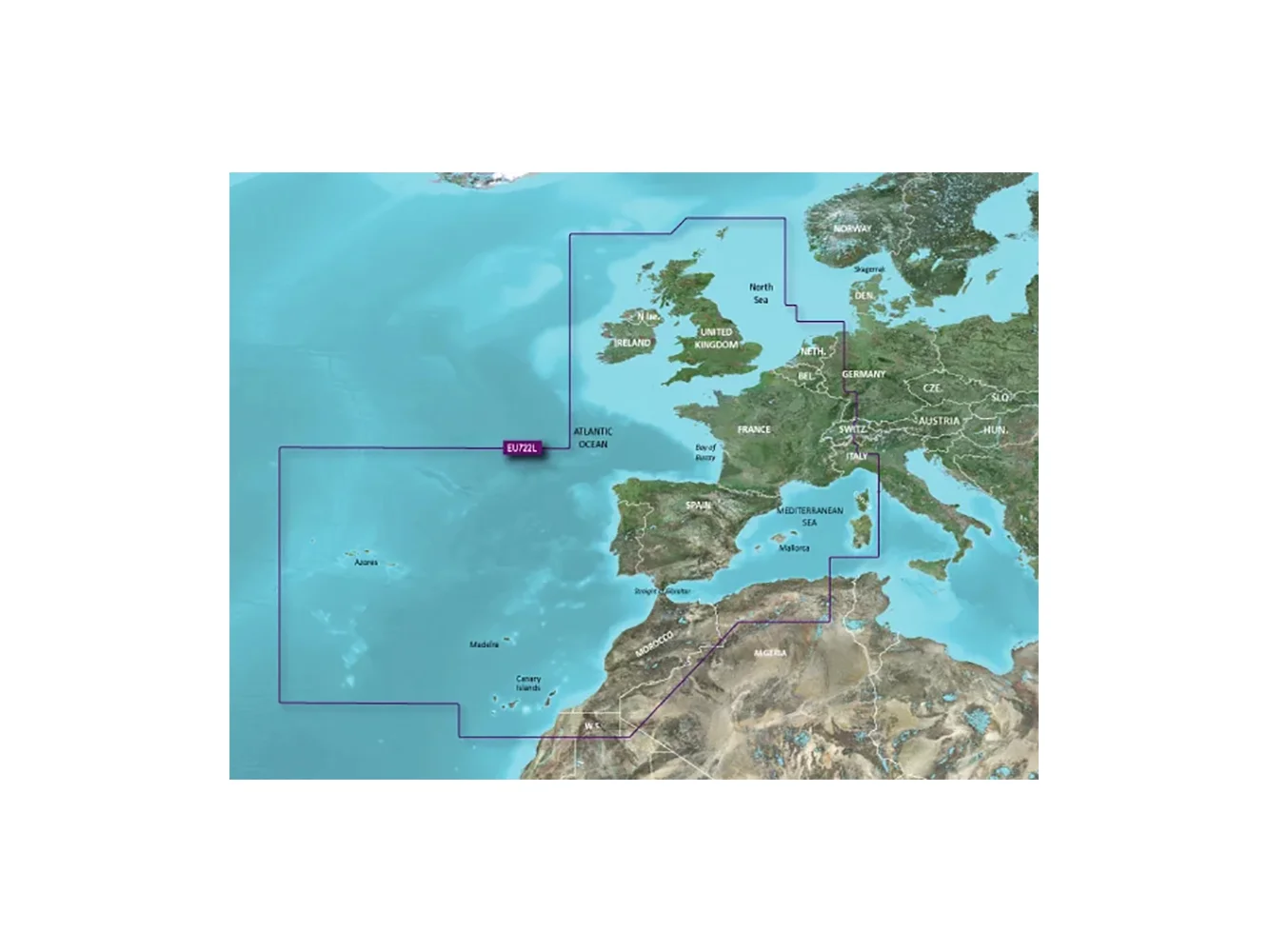Garmin VEU722L Europe Atlantic Coast BlueChart® g3 Vision®