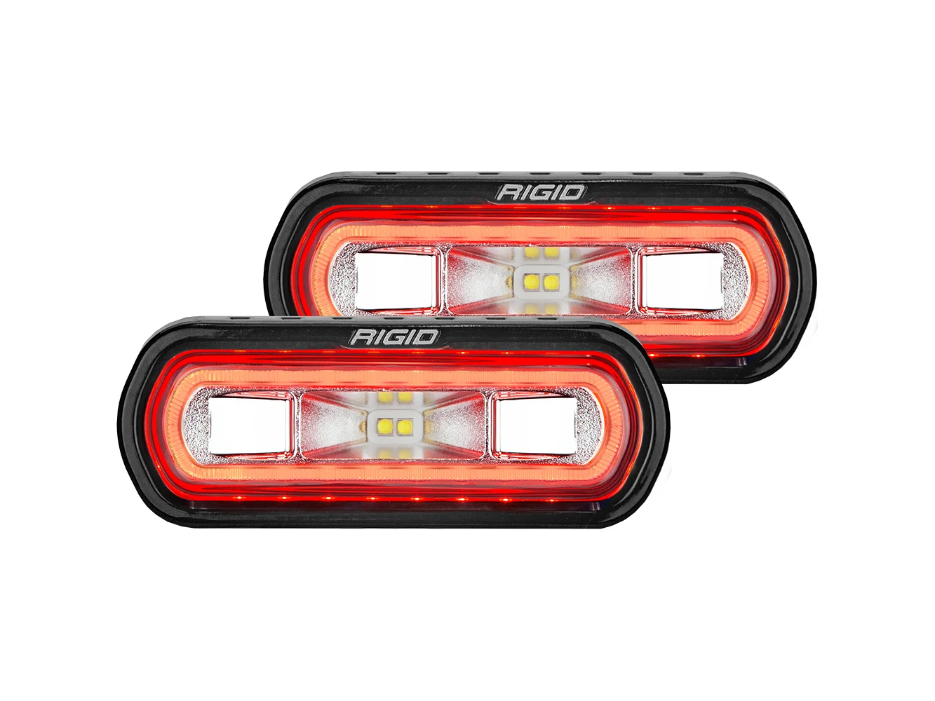 RIGID Industries SR-L Series Surface Mount Spreader Light - Black Housing - Red Halo