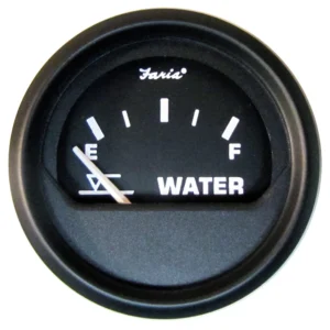 Faria Euro Black 2" Tank Level Gauge - Potable Water