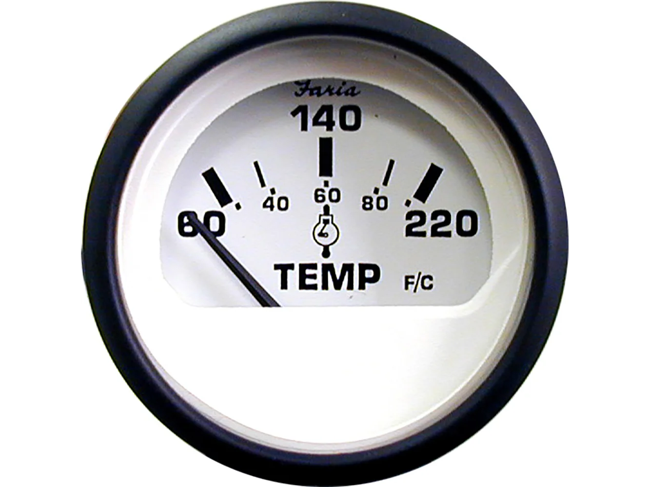 Faria Euro White 2" Cylinder Head Temperature Gauge (60 - 220° F)