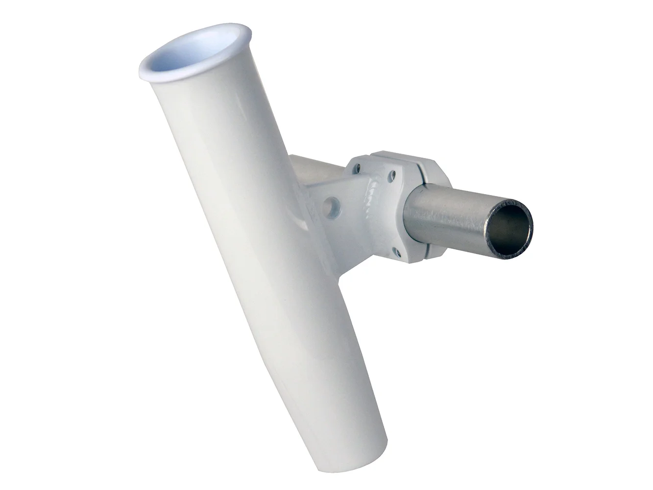 C.E. Smith Aluminum Horizontal Clamp-On Rod Holder 1.66" OD - White Powder Coated w/Sleeve