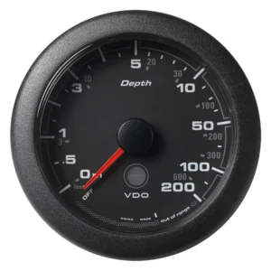 Veratron 3-3/8" (85MM) OceanLink&reg; Depth Gauge (200M/600') - Black Dial & Bezel