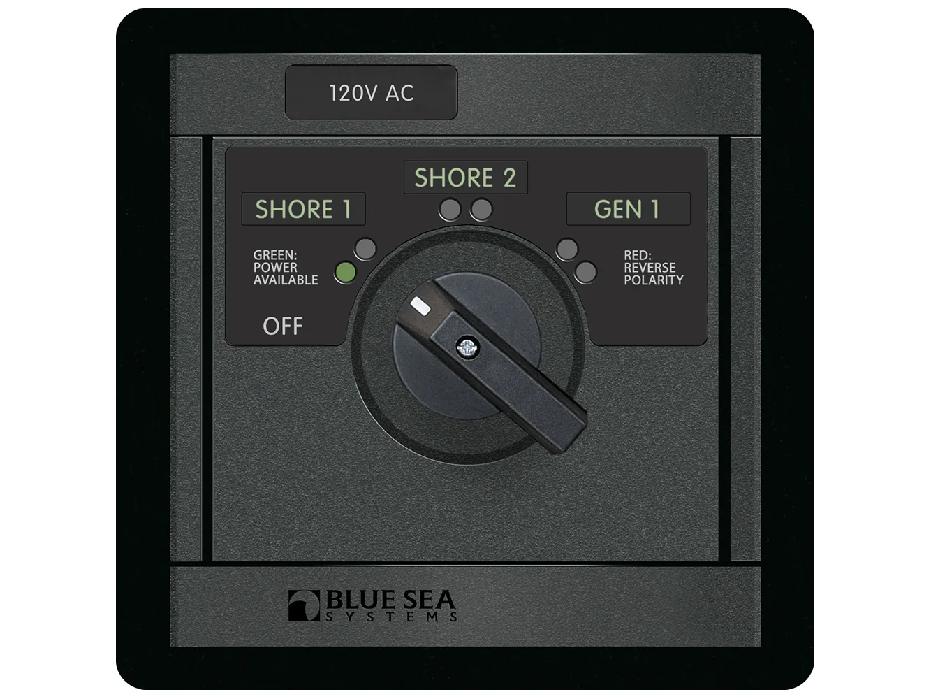 Blue Sea 1482 120V AC Rotary 30A OFF + 3 Sources