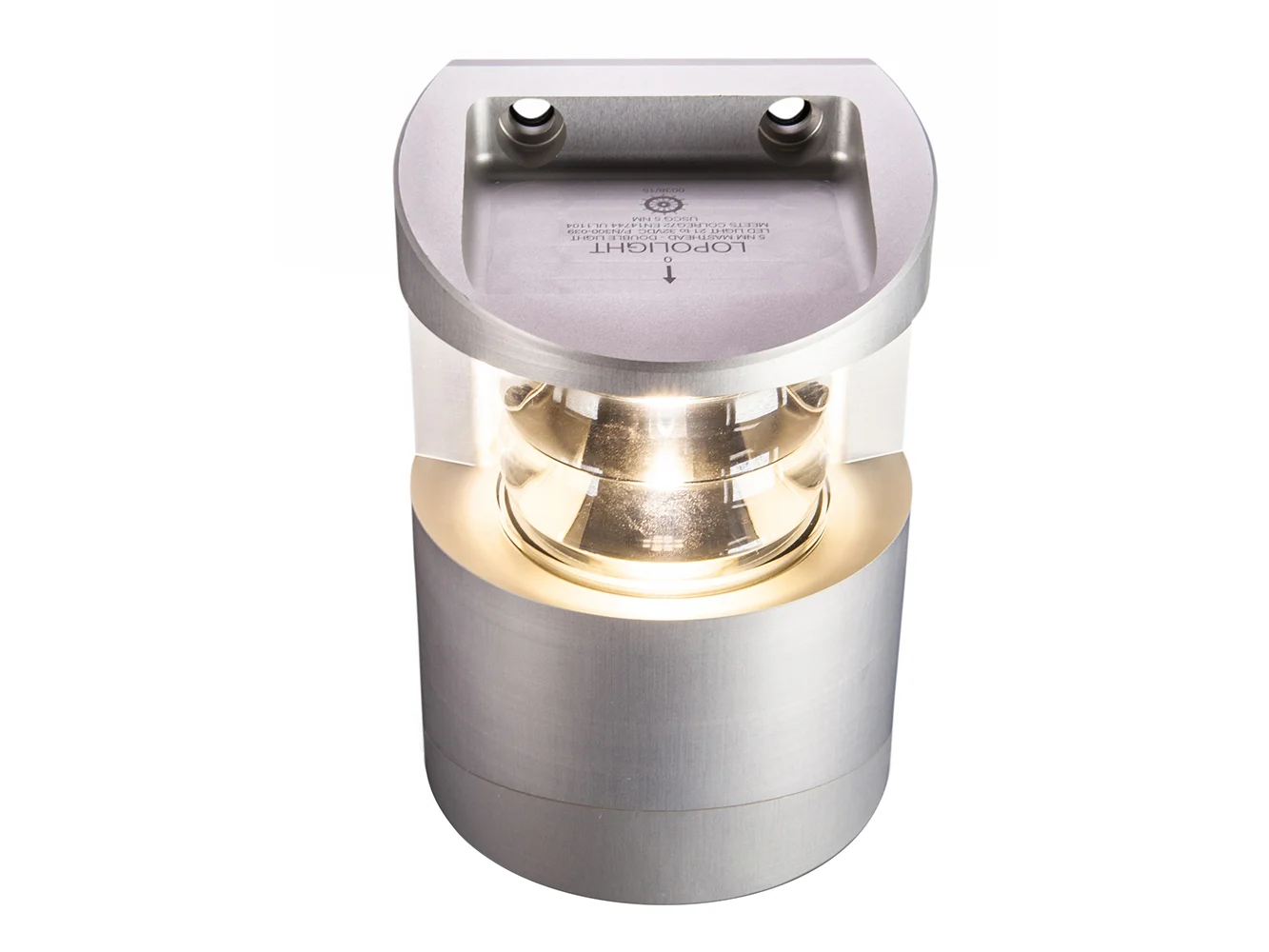Lopolight Series 300-039 - Double Stacked Masthead Light - 5NM - Vertical Mount - White - Silver Housing