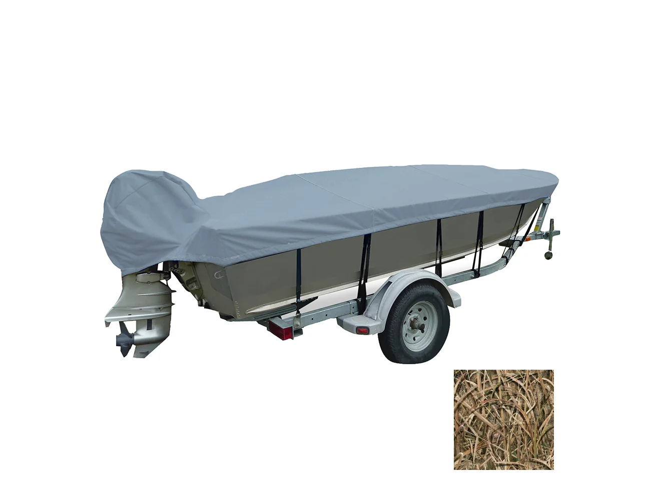 Carver Performance Poly-Guard Wide Series Styled-to-Fit Boat Cover f/13.5' V-Hull Fishing Boats - Shadow Grass