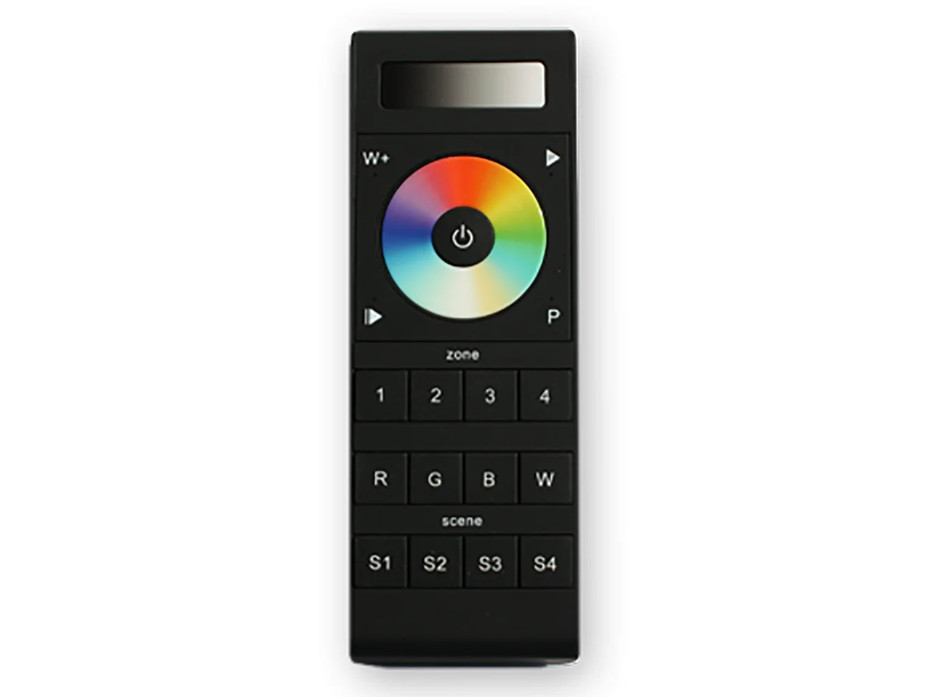 Lunasea RGBW Handheld 4-Zone Controller w/Color Wheel, 4 Memories, Batteries & Holder