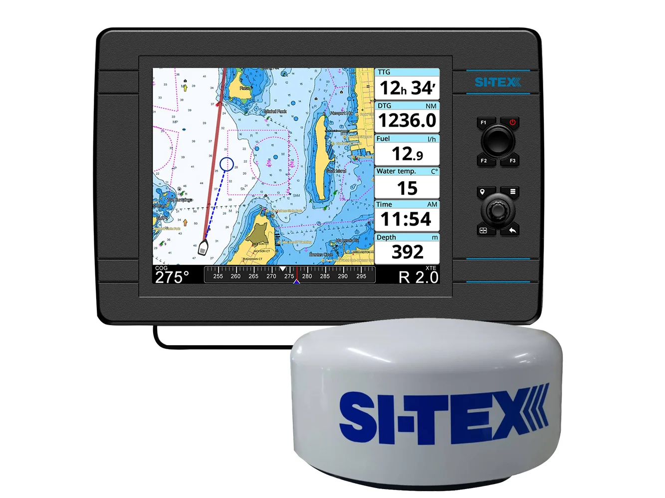 SI-TEX NavPro 1200 w/MDS-15 WiFi 20" Hi-Res Digital Radome Radar w/15M Cable
