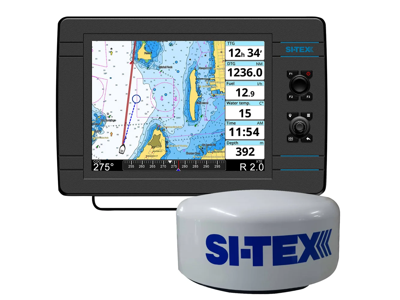 SI-TEX NavPro 1200F w/MDS-15 WiFi 20" Hi-Res Digital Radome Radar w/15M Cable