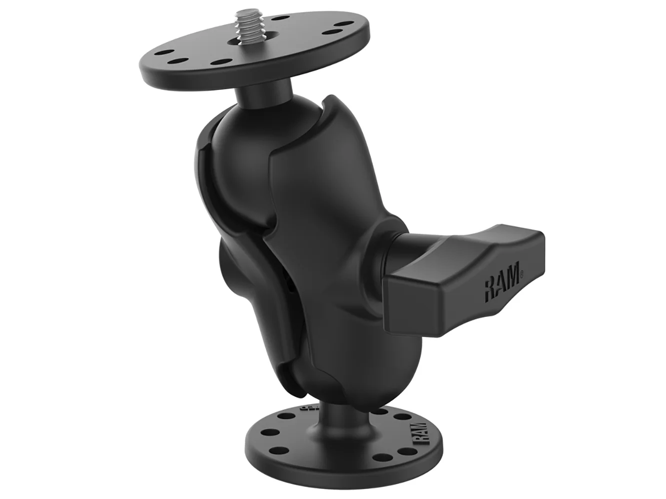 RAM Mount RAM® Double Ball Mount w/1/4"-20 Male Thread - Short Arm