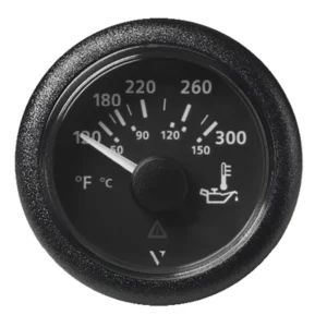 Veratron 52MM (2-1/16") ViewLine Oil Temperature Gauge 120-300&deg;F - Black Dial & Bezel