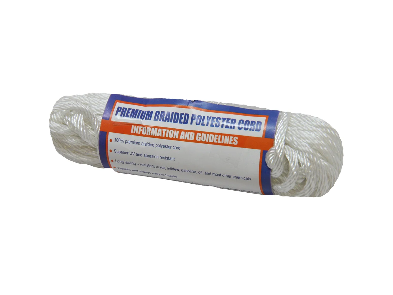 Sea-Dog Solid Braid Polyester Cord Hank - 5/32" x 50' - White