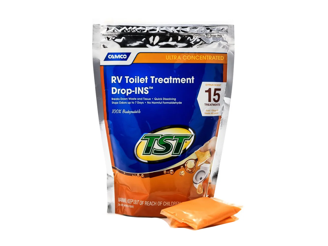 Camco TST Orange RV Toilet Treatment Drop-Ins *15-Pack
