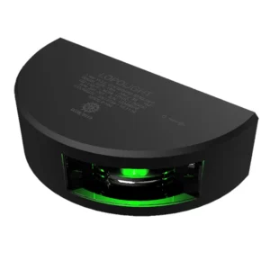 Lopolight Series 301-001 - Starboard Sidelight - 2NM - Vertical Mount - Green - Black Housing - 6M Cable