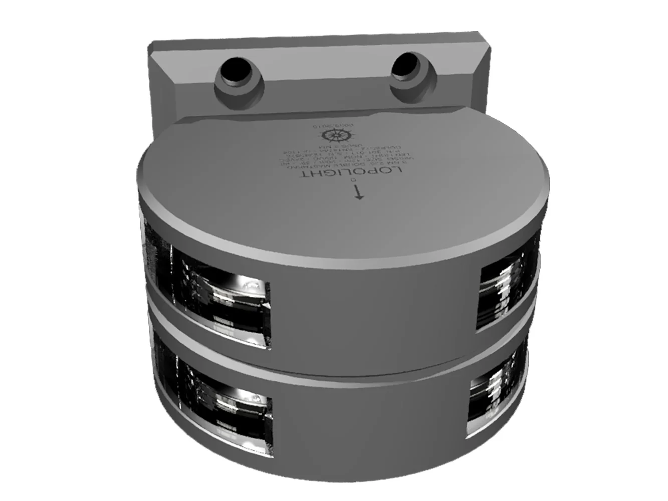 Lopolight Series 201-011 - Double Stacked Masthead Light - 3NM - Vertical Mount - White - Silver Housing