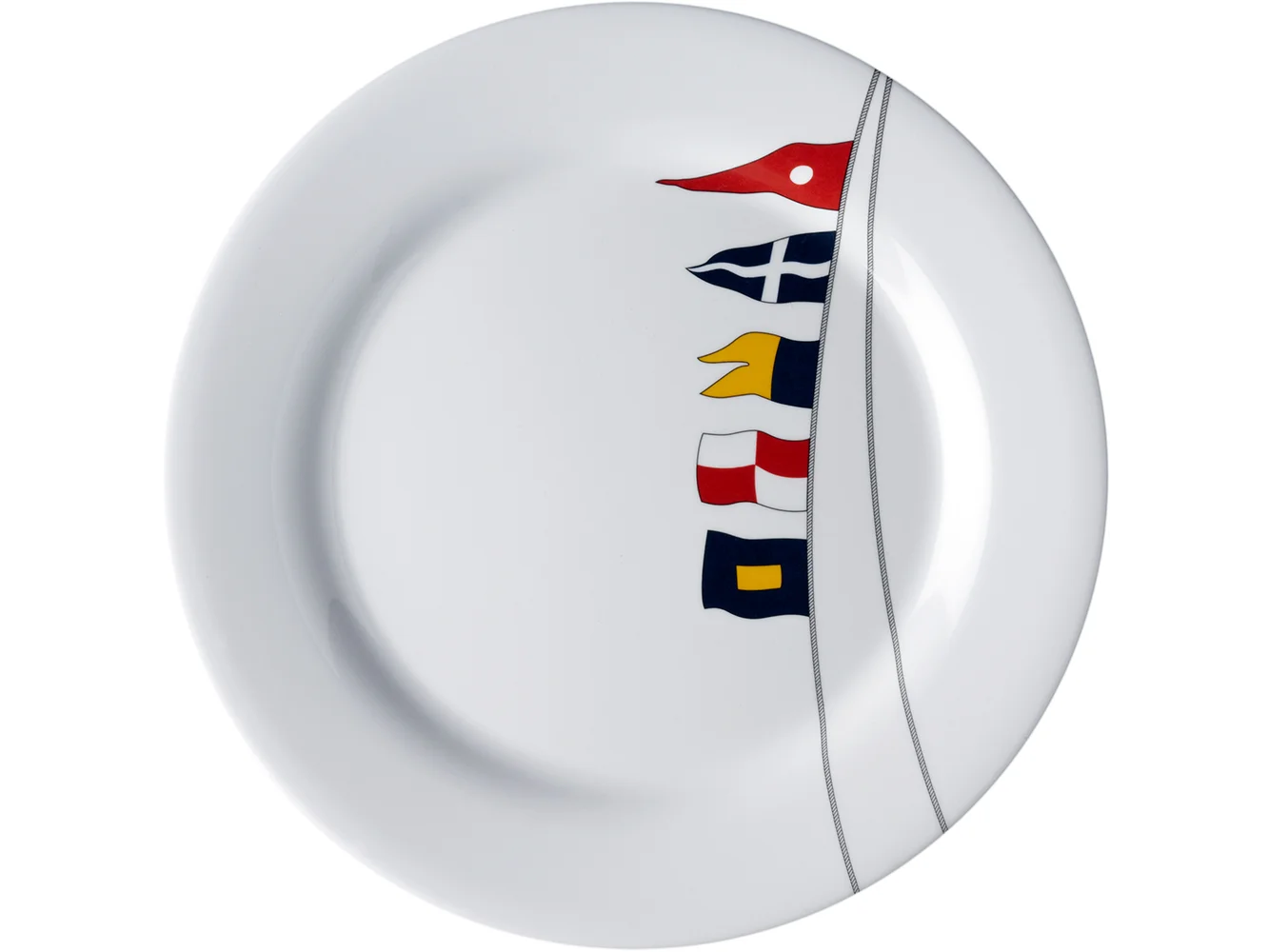 Marine Business Melamine Non-Slip, Flat, Round Dinner Plate - REGATA - 10" Set of 6