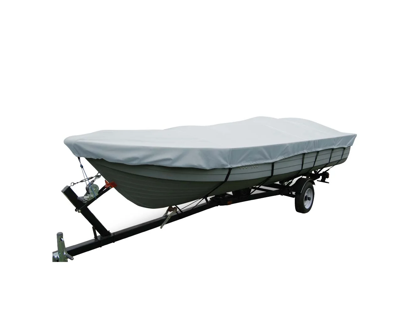 Carver Poly-Flex II Wide Series Styled-to-Fit Boat Cover f/12.5' V-Hull Fishing Boats Without Motor - Grey