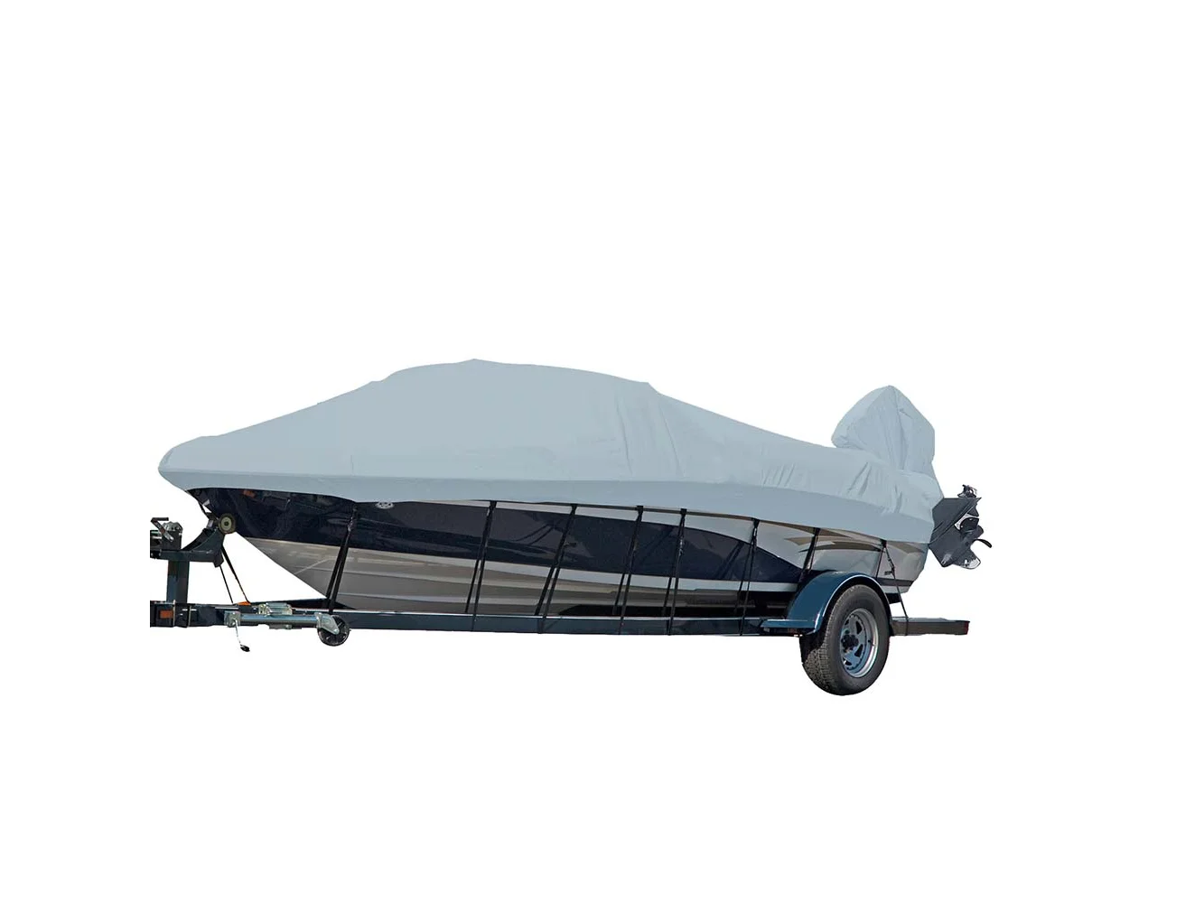 Carver Sun-DURA® Styled-to-Fit Boat Cover f/24.5' V-Hull Runabout Boats w/Windshield & Hand/Bow Rails - Grey