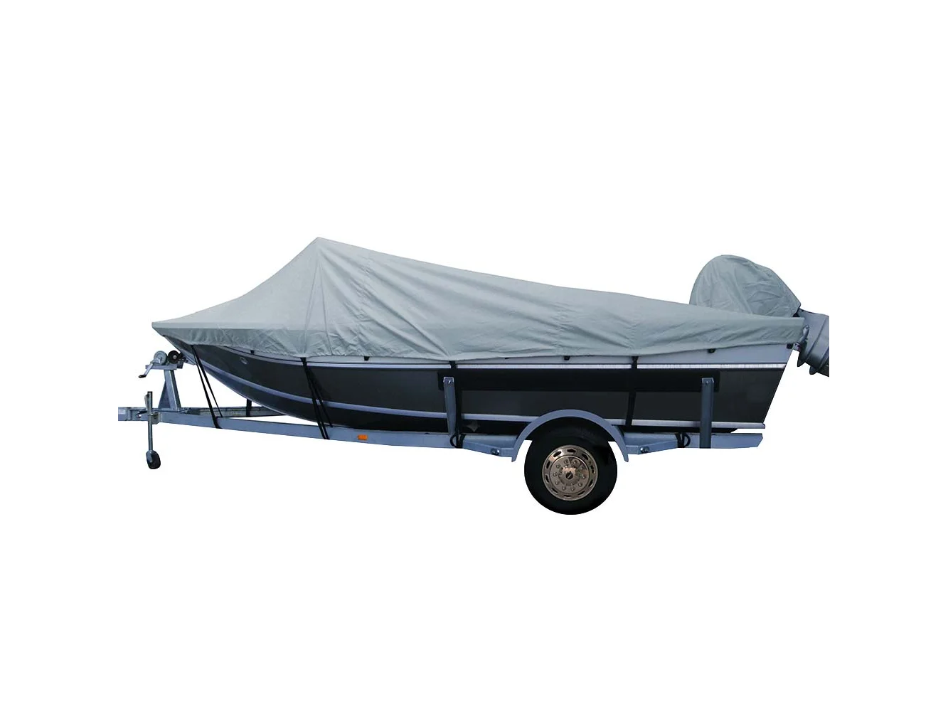 Carver Poly-Flex II Styled-to-Fit Boat Cover f/16.5' Aluminum Boats w/High Forward Mounted Windshield - Grey