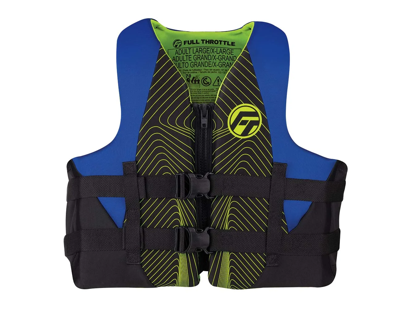 Full Throttle Adult Rapid-Dry Life Jacket - 2XL/4XL - Blue/Black