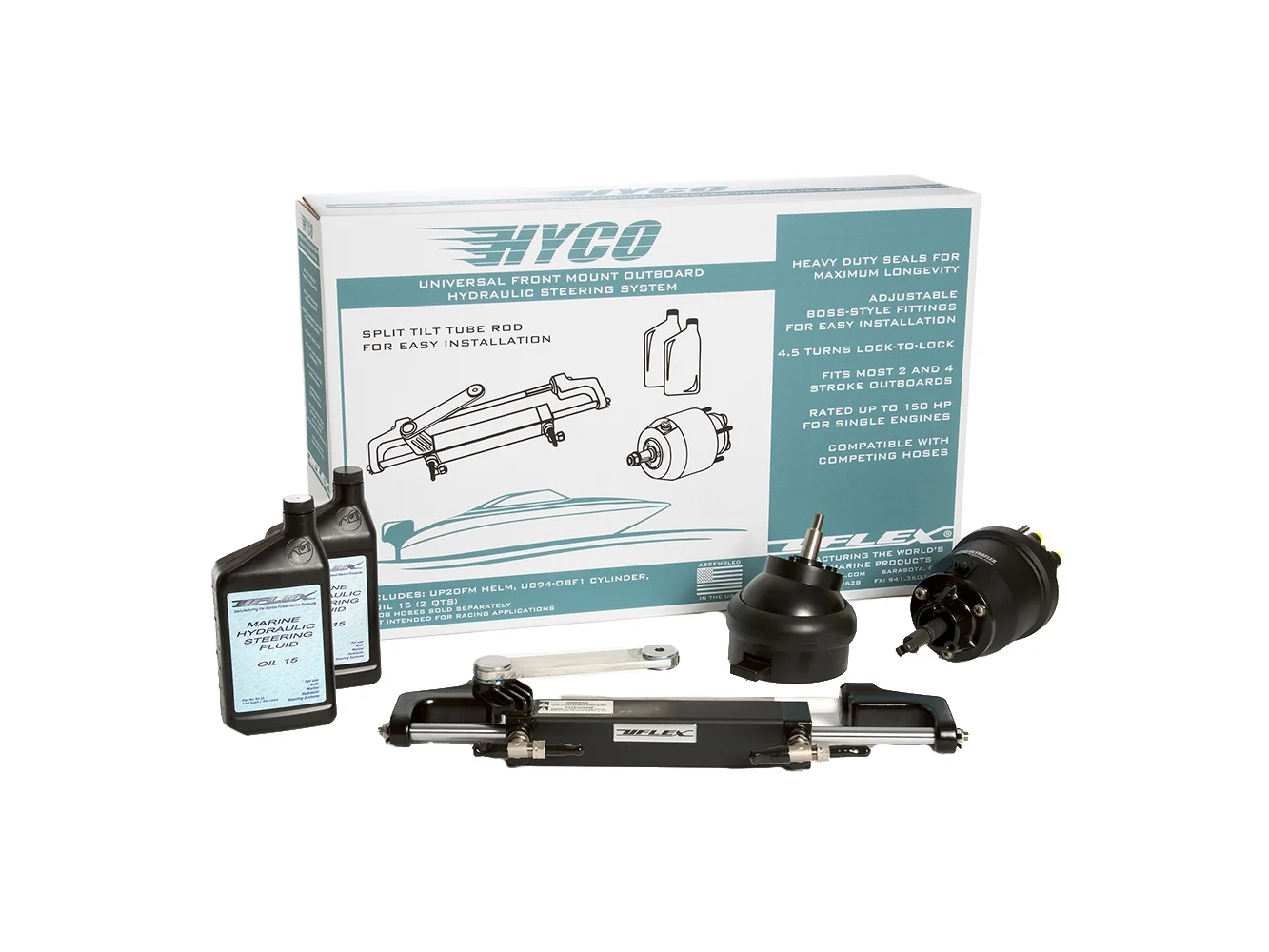 Uflex HYCO 1.1T Front Mount OB Tilt Steering up to 150HP