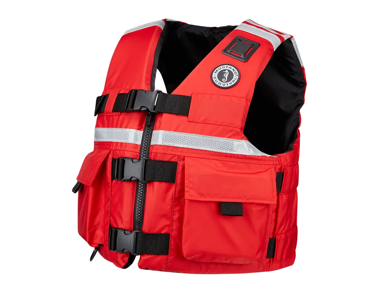 Mustang SAR Vest w/SOLAS Reflective Tape - Red - XL