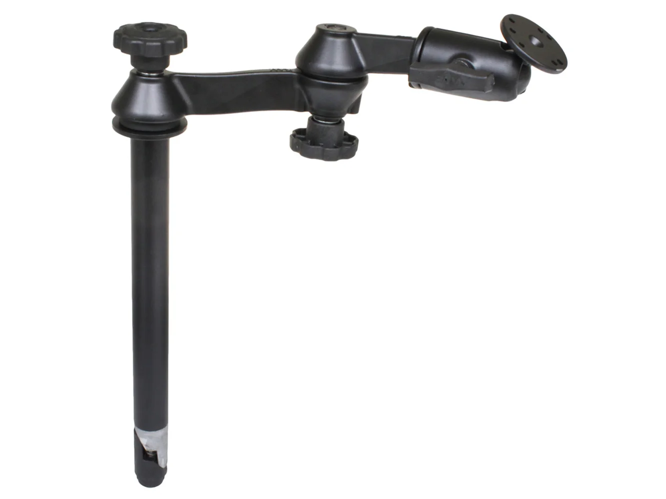 RAM Mount RAM® 12" Upper Pole with Double Swing Arms & Round Plate