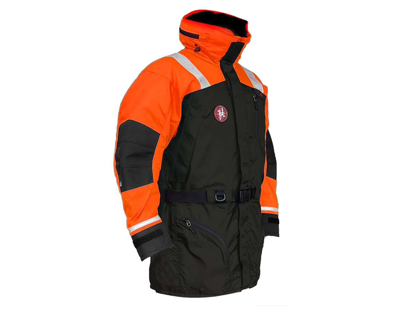 First Watch AC-1100 Flotation Coat - Hi-Vis Orange/Black - Large