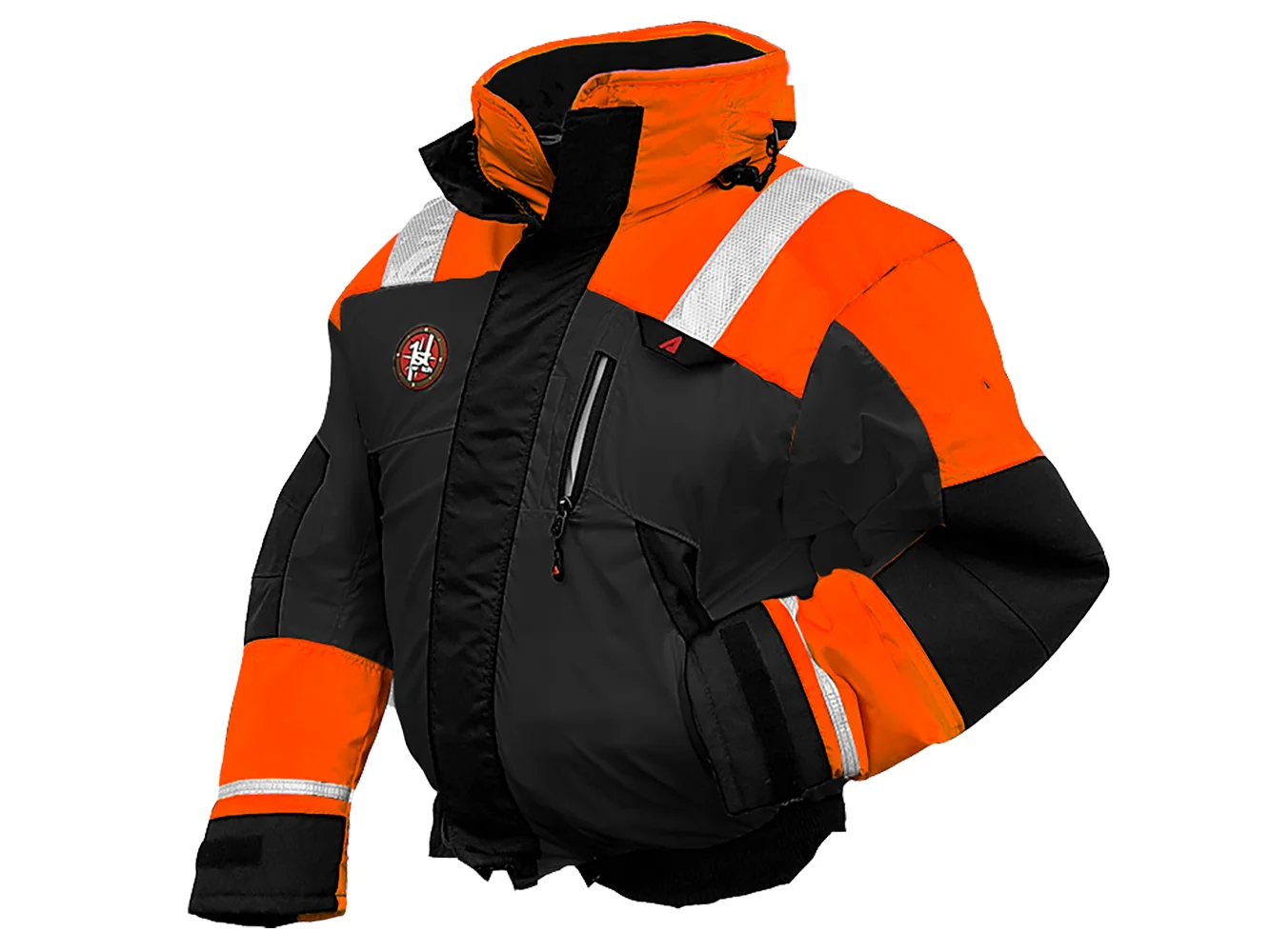 First Watch AB-1100 Flotation Bomber Jacket - Hi-Vis Orange/Black - XXL