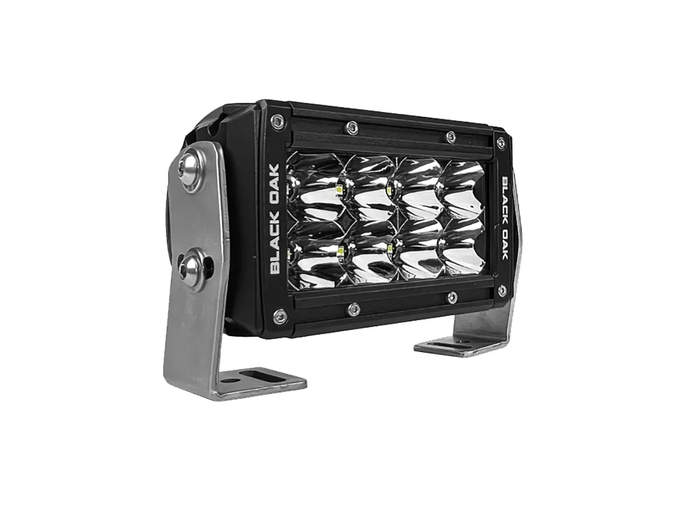 Black Oak Pro Series 3.0 Double Row 4" LED Light Bar - Flood Optics - Black Housing