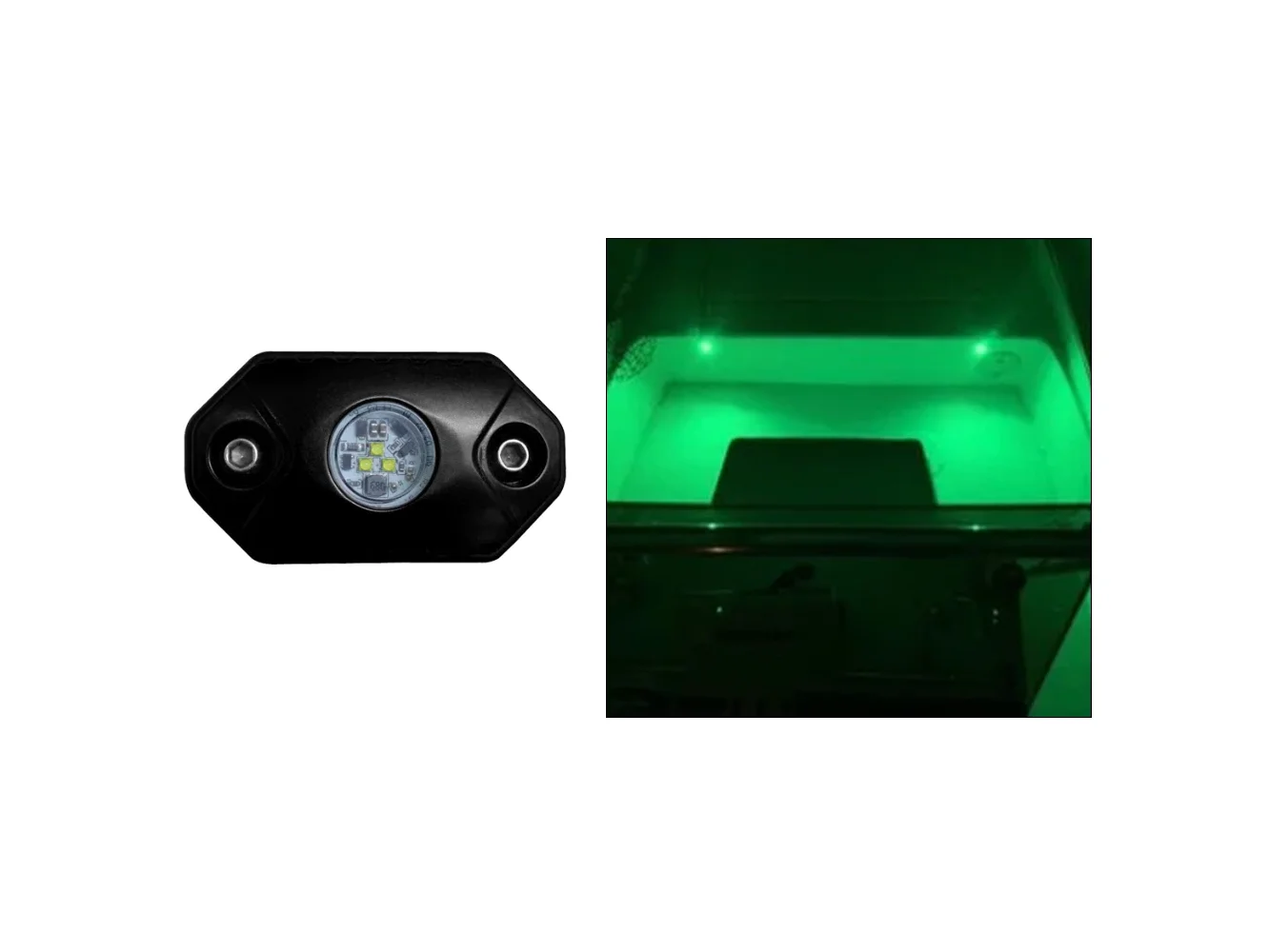 Black Oak Rock Accent Light - Green - Black Housing