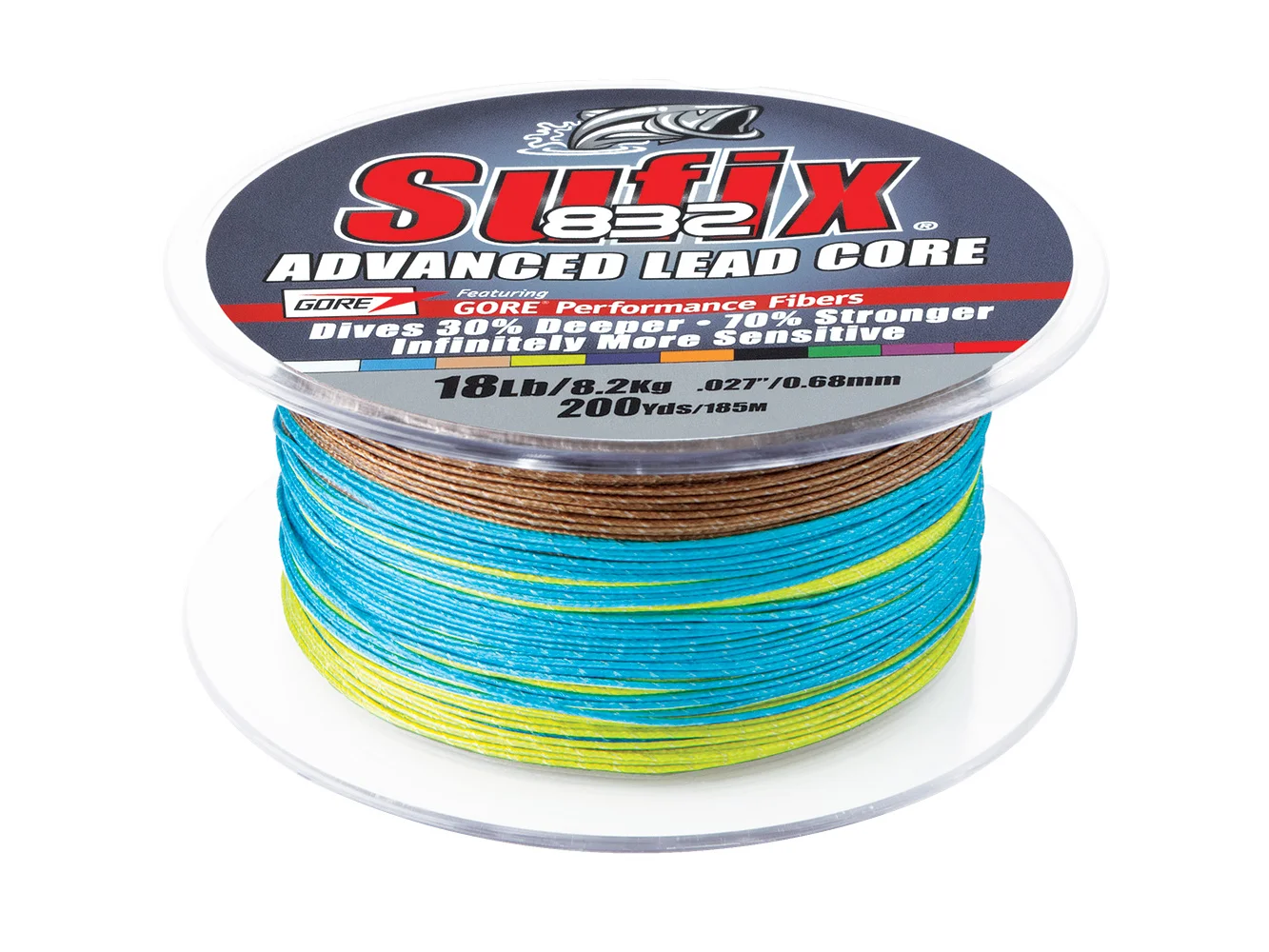 Sufix 832 Advanced Lead Core - 18lb - 10-Color Metered - 200 yds