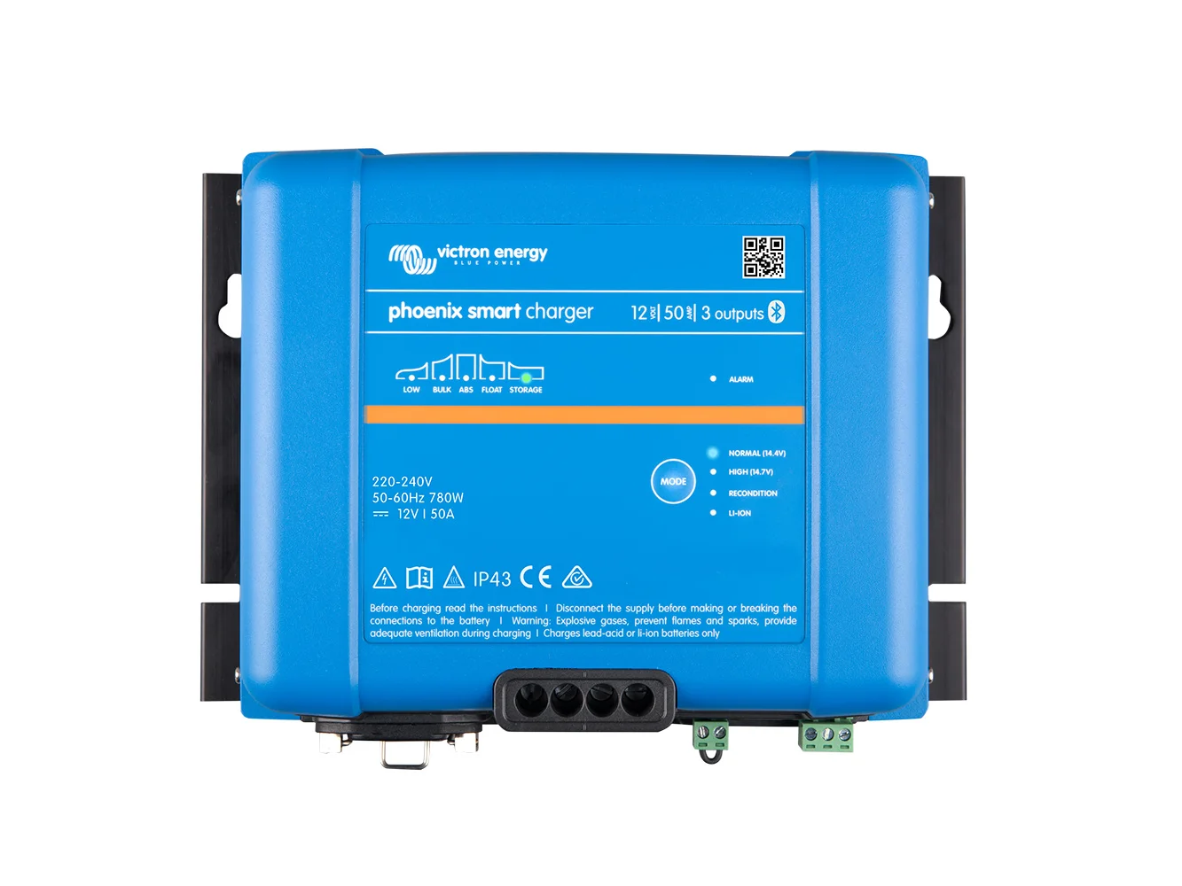 Victron Phoenix Smart IP43 Charger 12/50 (3) 120-240VAC Requires 5-15P Mains Cord