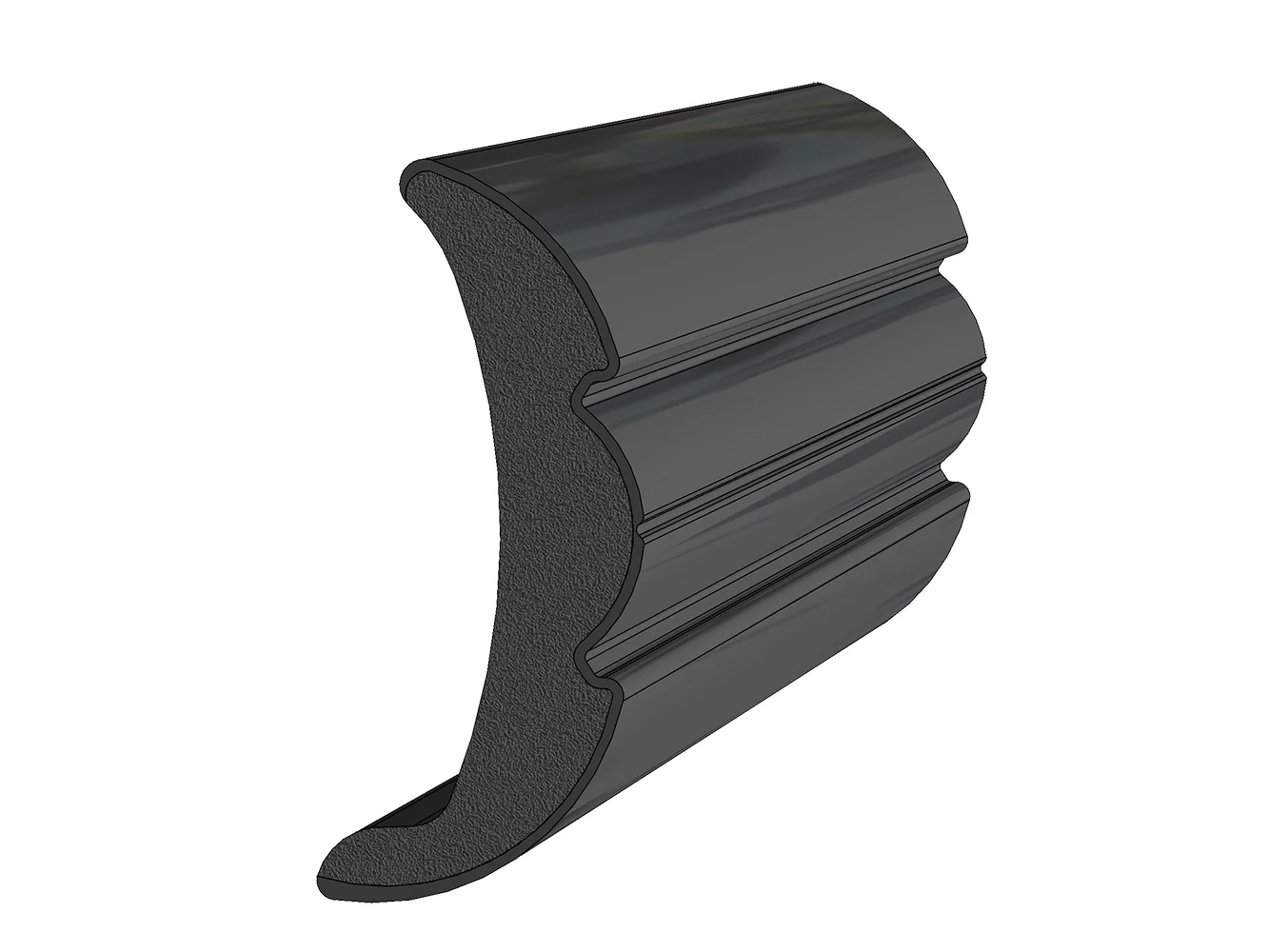 TACO Rigid Vinyl Flex-Core Rub Rail 2" x 7/8" - Black 60'