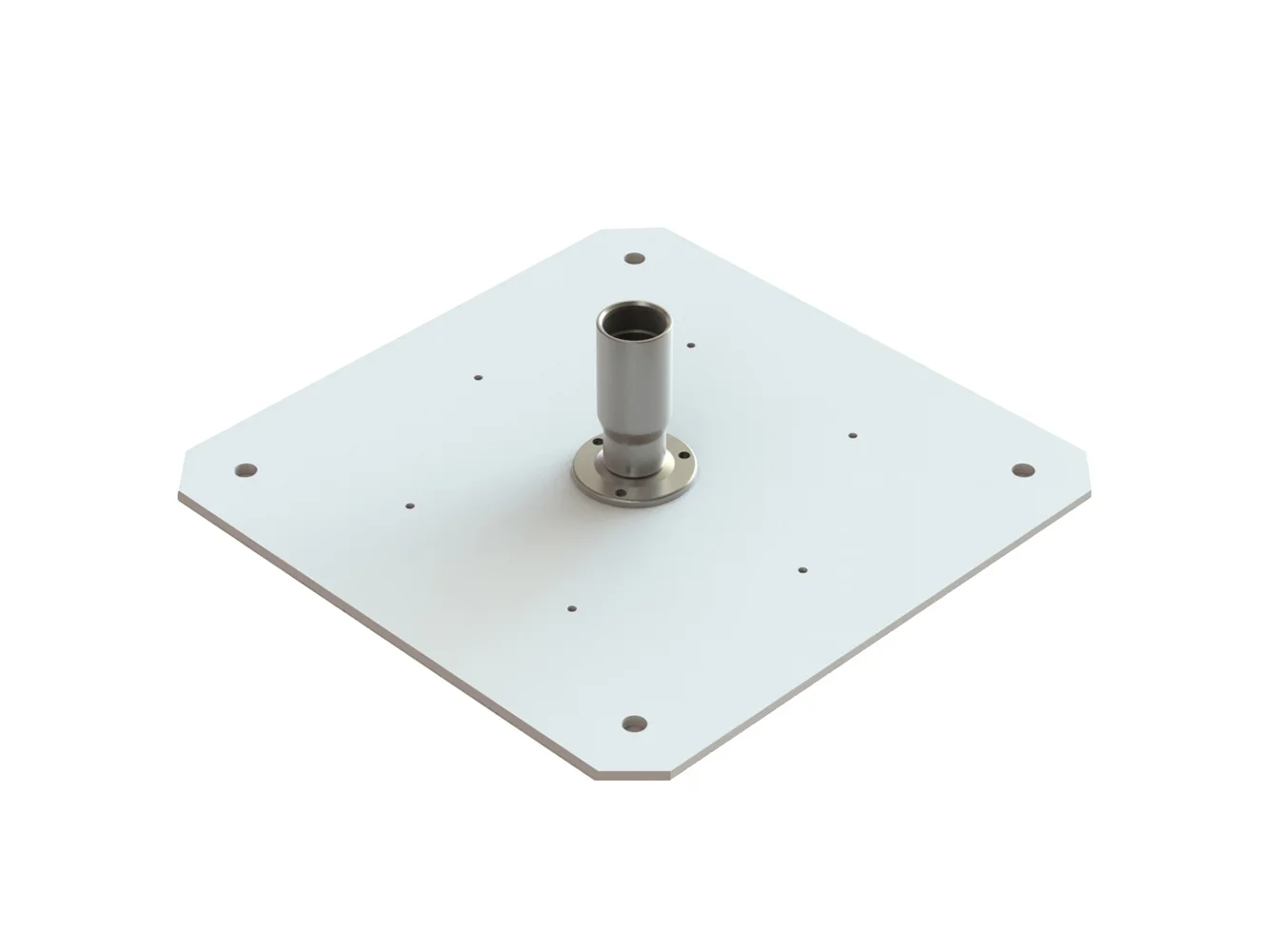 Seaview Starlink Adapter Plate f/24" KVH Domes w/Starlink Stainless Steel 1"-14 Threaded Adapter & Stainless Steel Fixed Base