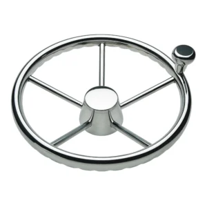 Schmitt Marine 170 Finger Grip Destroyer 5-Spoke 13.5" Stainless Steel Cap 3/4" Tapered Shaft w/Knob